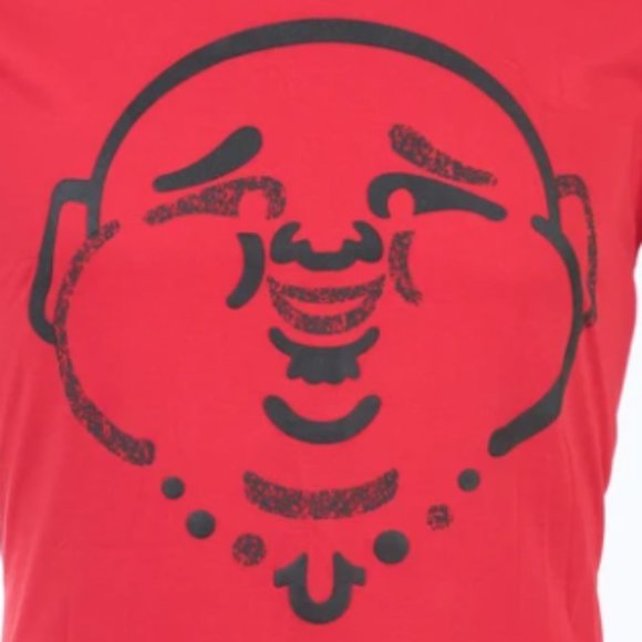 TRUE RELIGION Mens Short Sleeve ORIGINAL BUDDHA Crewneck T-Shirt (Red) - Picture 2 of 5